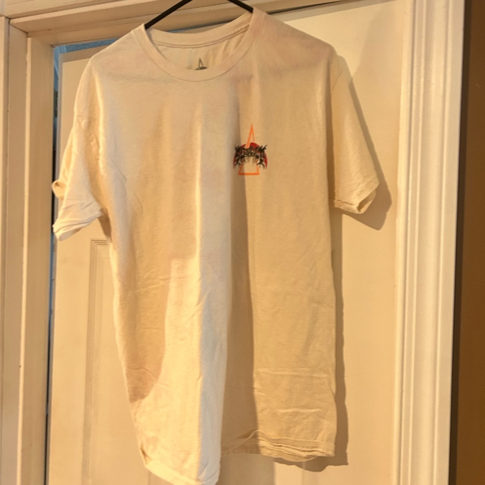 Men's Casual Cream Tee with Graphic Design